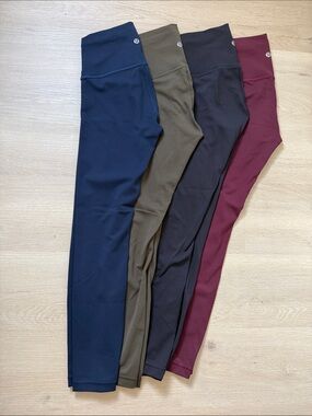 Lululemon Wunder Train High Waisted Leggings in Navy,Olive Green,Black&Burgundy